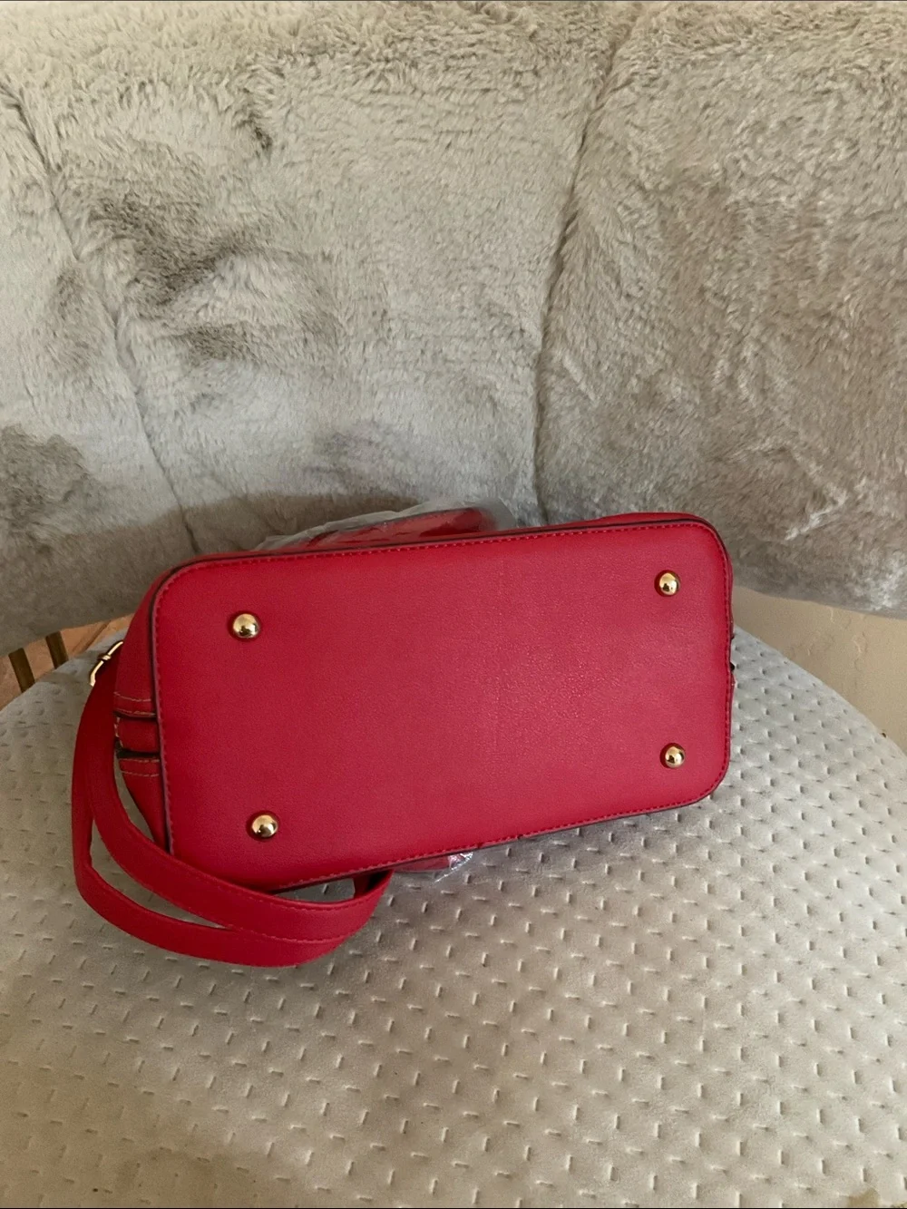 New Multi-Color block Women’s Satchel Bag with Red Accents